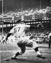 Vander Meer warms up before his second no-hitter.